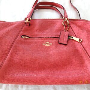 Coach Authentic Shoulder Bag - Pink Pebble Leather with crossbody strap